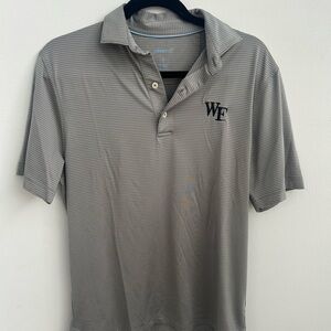 johnnie-O Gray Striped Polo Shirt